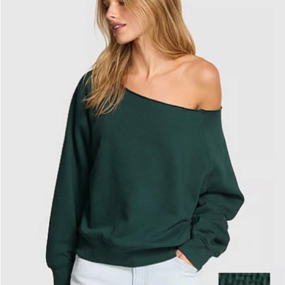 Victoria’s Secret Off-Shoulder Green Sweater